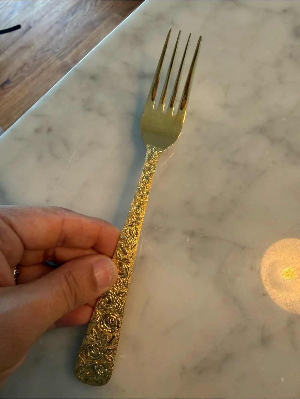 Cellini Romanesque 52 piece GOLD flatware set ROSE pattern For 8 + extra Srv Pcs